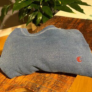 (Exclusive, Rare) Champion Embroidered Heavyweight Tee - Retro Blue - Men's M